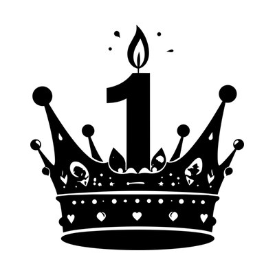 First Birthday Crown SVG cut file