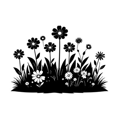 Flower Bed Retro Side SVG cut file