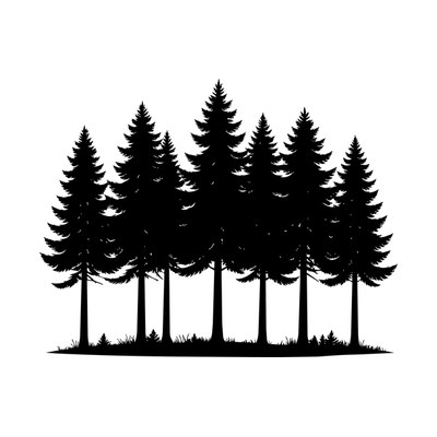 Forest Trees Row SVG cut file