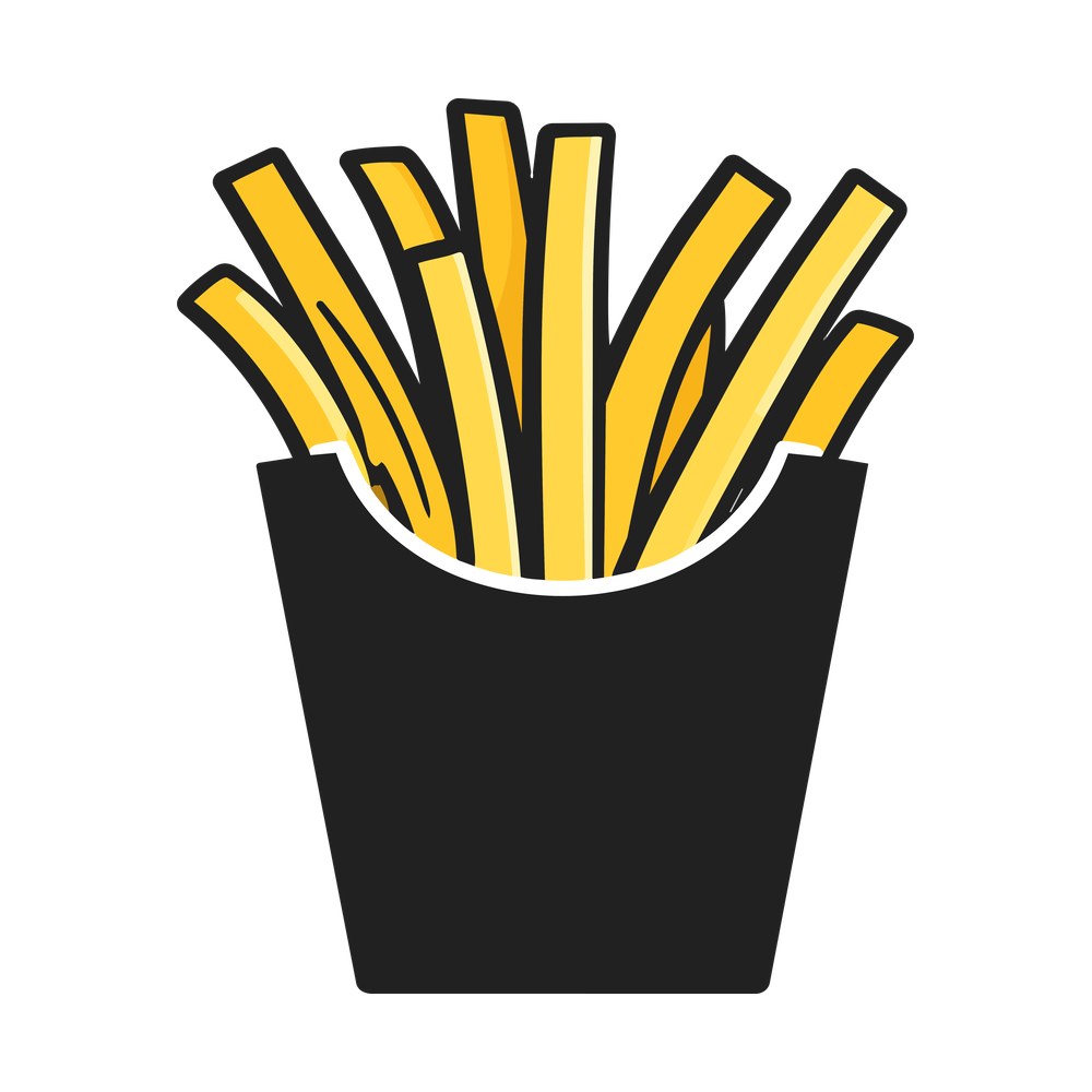 French Fries – original artwork without the sticker border