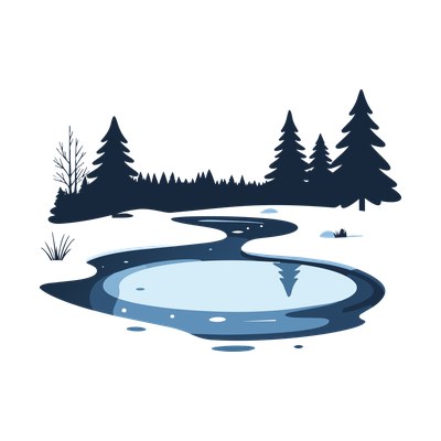 Frozen Pond Flaticon Side SVG cut file