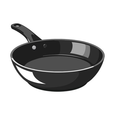 Frying Pan Chunky Front SVG cut file