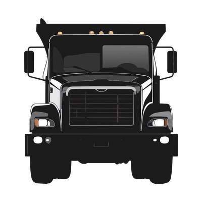 Garbage Truck Silhouette Front SVG cut file