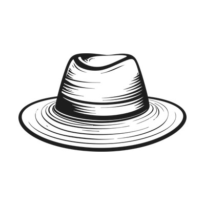 Garden Hat Thickline SVG cut file