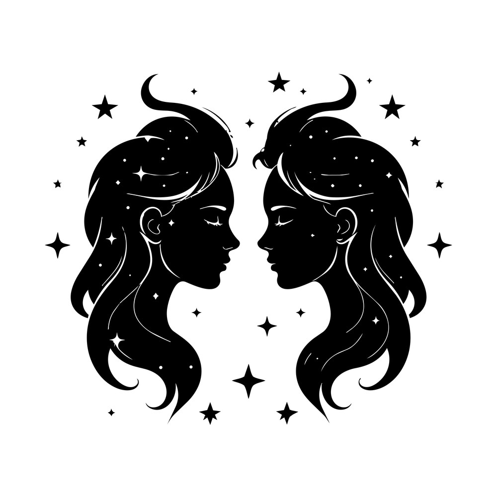 Gemini Twins Zodiac SVG cut file – SVG, PNG, DXF