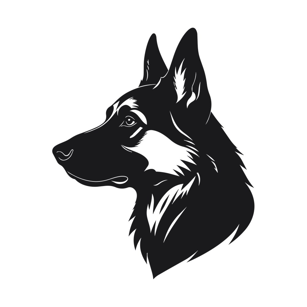 German Shepherd Silhouette SVG cut file – SVG, PNG, DXF