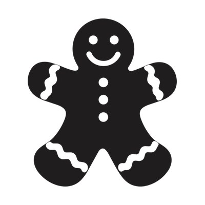 Gingerbread Cookie Stencil Side SVG cut file
