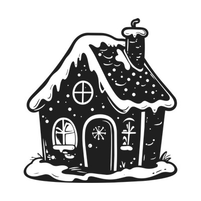 Gingerbread House Retro Side SVG cut file