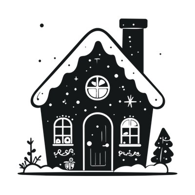 Gingerbread House Retro SVG cut file