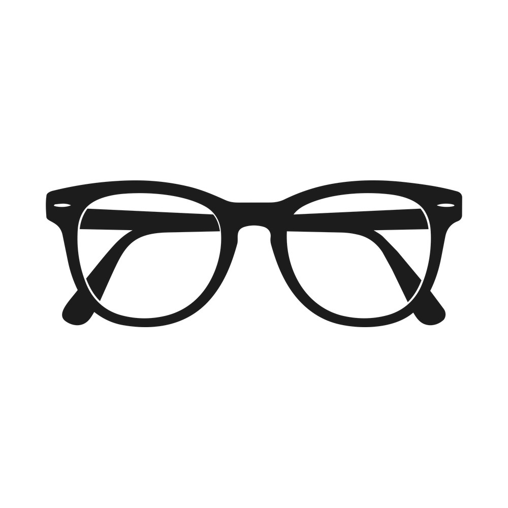 Bold thick rimmed square eyeglasses seen from the front with diagonal glare on the lenses