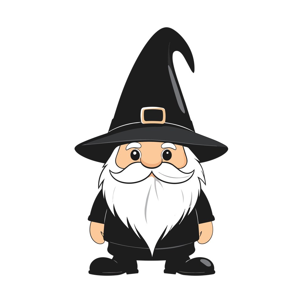 Gnome With Tall Hat Sticker – original artwork without the sticker border