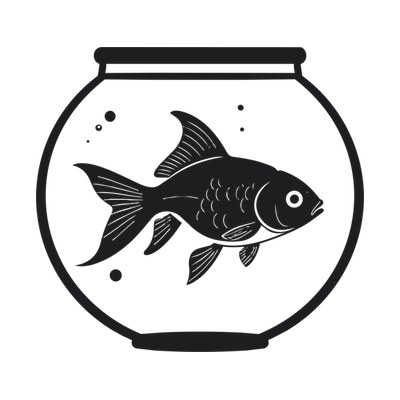 Goldfish In A Bowl Flaticon Side SVG cut file