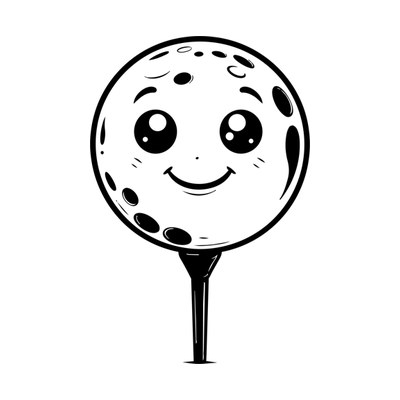 Golf Ball On Tee Cartoon SVG cut file