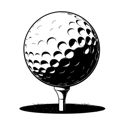 Golf Ball On Tee Chunky SVG cut file