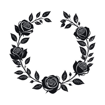 Half Rose Wreath SVG cut file