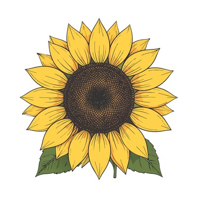 Half Sunflower SVG cut file