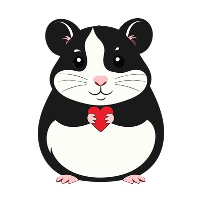 Hamster Heart Side SVG cut file