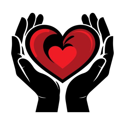 Hands Holding Heart Chunky SVG cut file