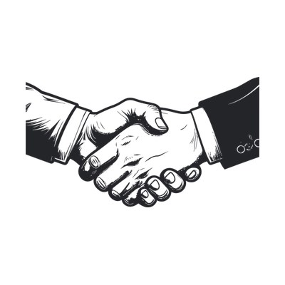 Handshake Thickline Front SVG cut file