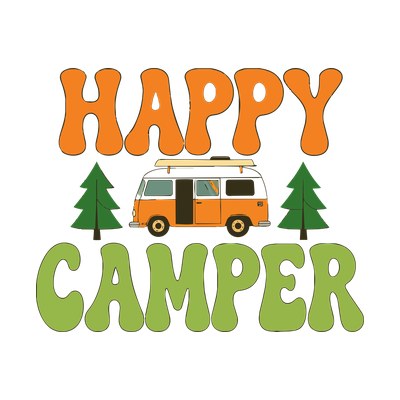 Happy Camper Retro SVG cut file