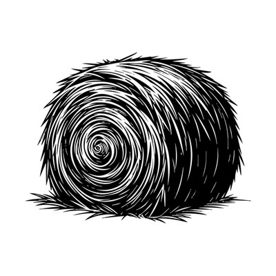 Hay Bale Doodle Front SVG cut file