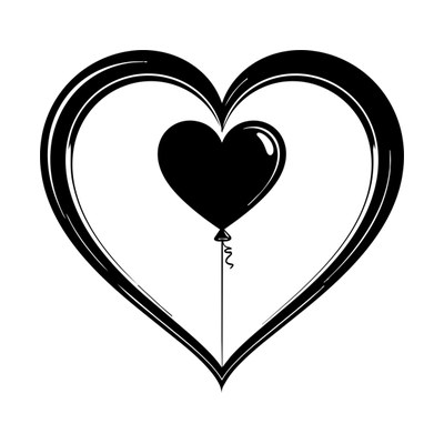 Heart Balloon Heartframe SVG cut file