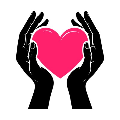 Heart In Hands Retro Front SVG cut file