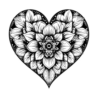 Heart Mandala SVG cut file