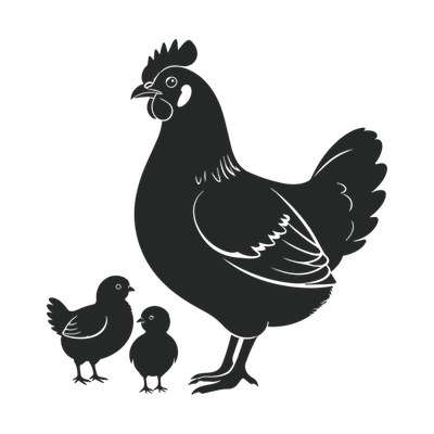 Hen And Chicks Stencil SVG cut file