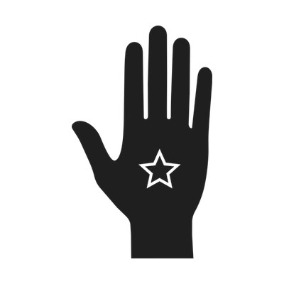 High Five Hand Stars Side SVG cut file