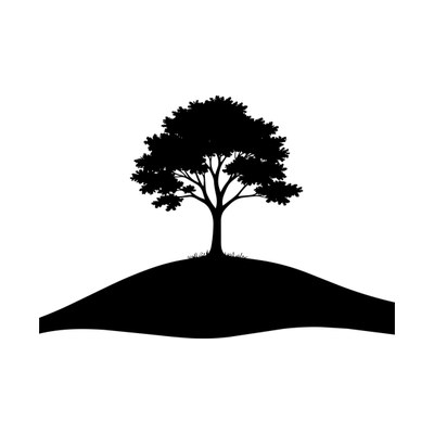 Hill With A Tree Minimal SVG cut file