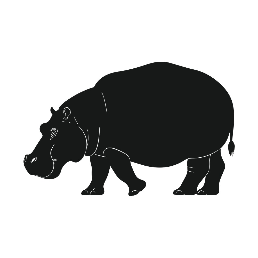 Hippo SVG cut file – SVG, PNG, DXF