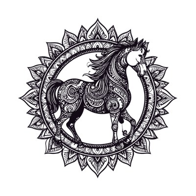 Horse Mandala SVG cut file