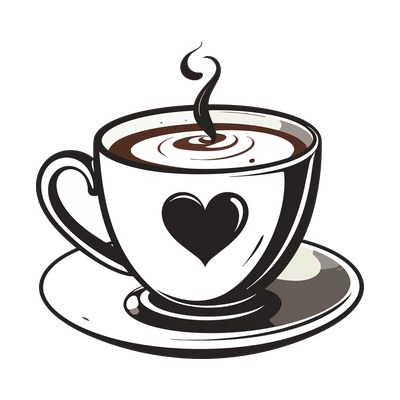 Hot Chocolate Heart Front SVG cut file