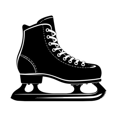 Ice Skate Stencil Side SVG cut file