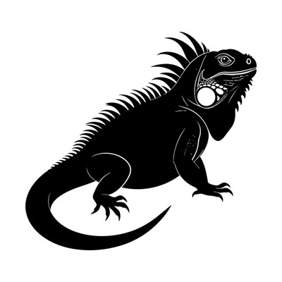 Iguana Silhouette SVG cut file