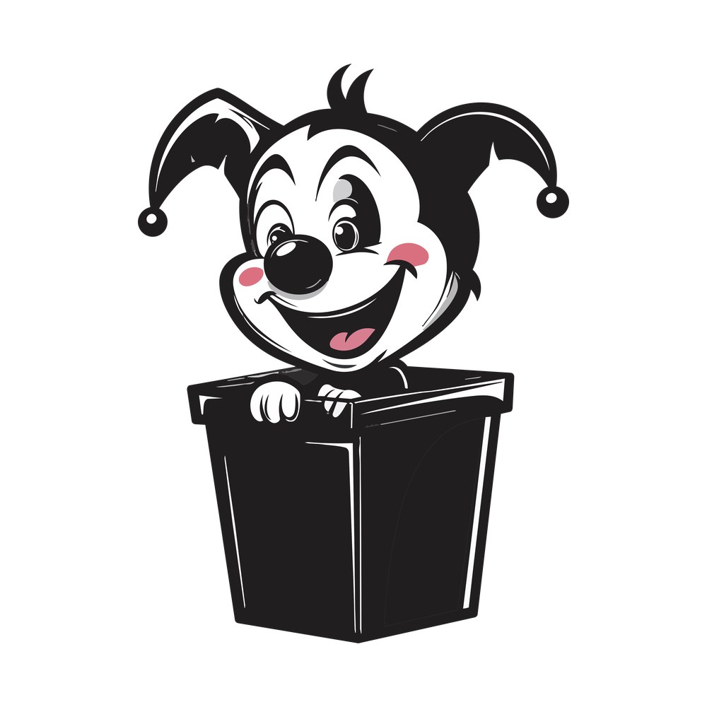 Jack In The Box Sticker – original artwork without the sticker border