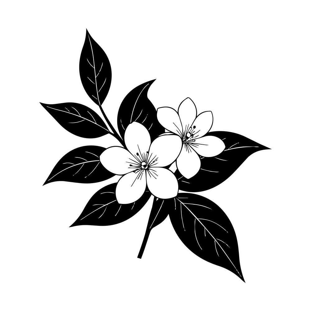 Jasmine Line SVG cut file – SVG, PNG, DXF