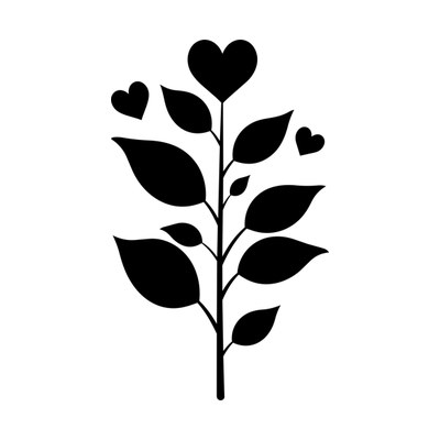 Jasmine Sprig Heart SVG cut file