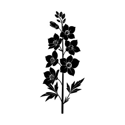 July Larkspur Birth Flower SVG cut file