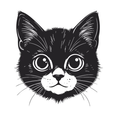 Kitten Face Doodle SVG cut file