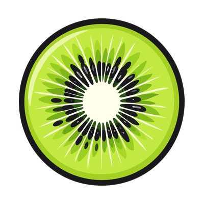 Kiwi Slice Badge Front SVG cut file