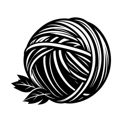 Knitting Ball Leafframe Side SVG cut file