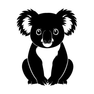 Koala Sticker Front SVG cut file
