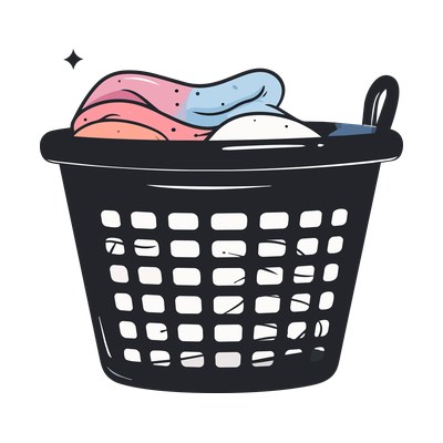 Laundry Basket Kawaii SVG cut file