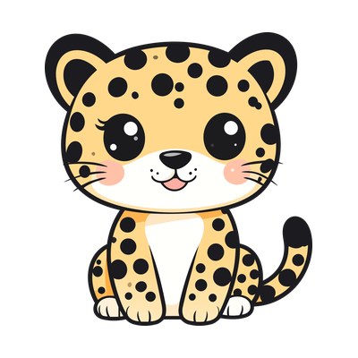 Leopard Kawaii SVG cut file