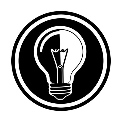 Light Bulb Idea Badge Front SVG cut file