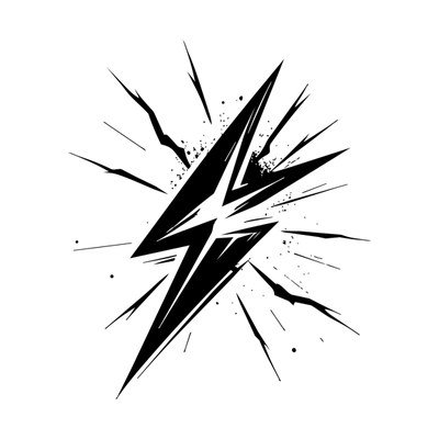 Lightning Shape Thickline Side SVG cut file
