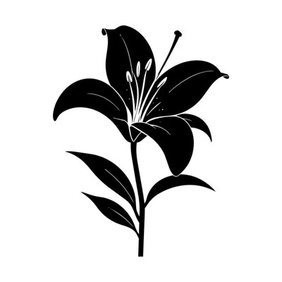 Lily Silhouette Side SVG cut file