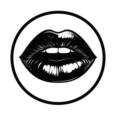 Lips Badge Front SVG cut file